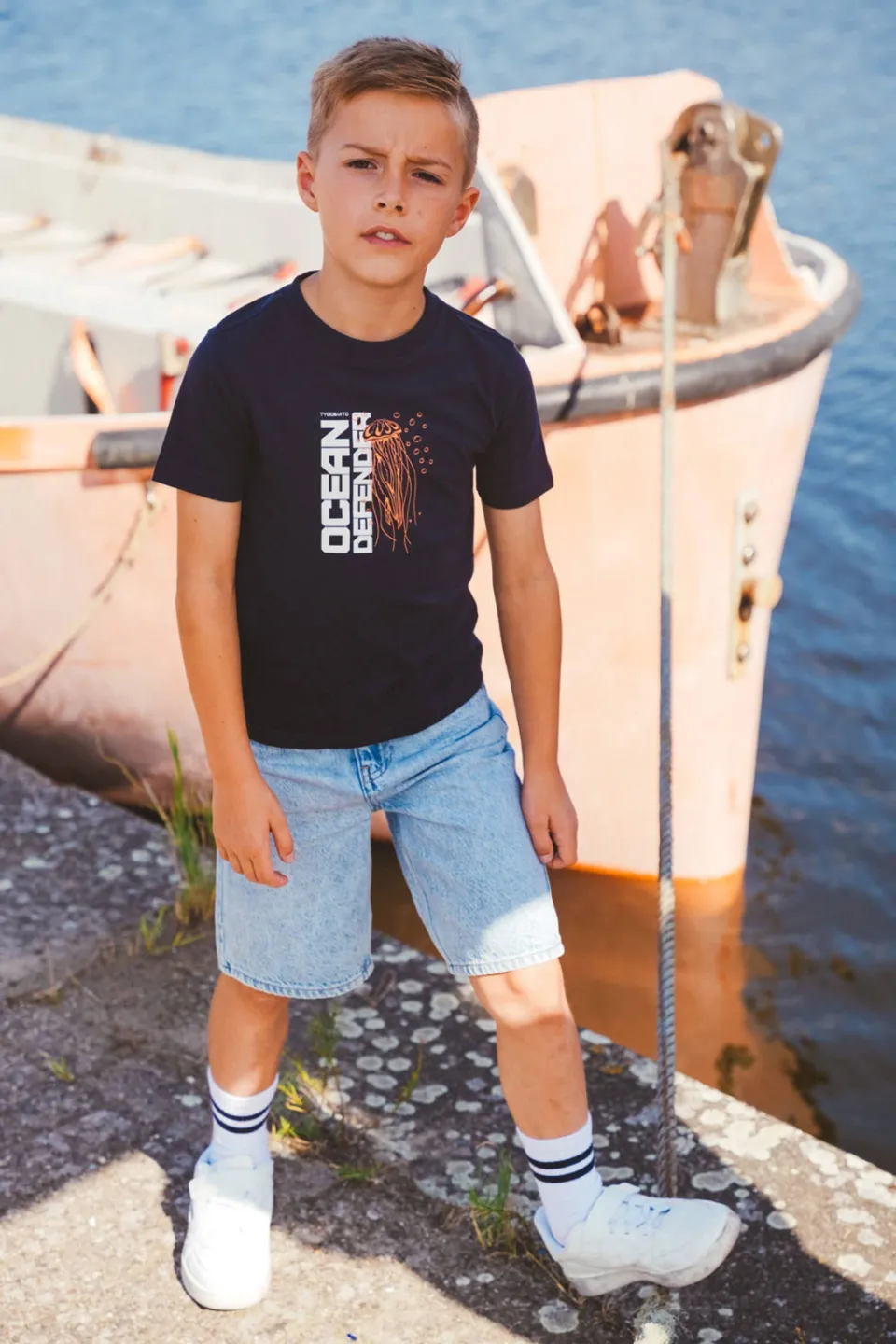 TYGO & vito jersey T-shirt donkerblauw
