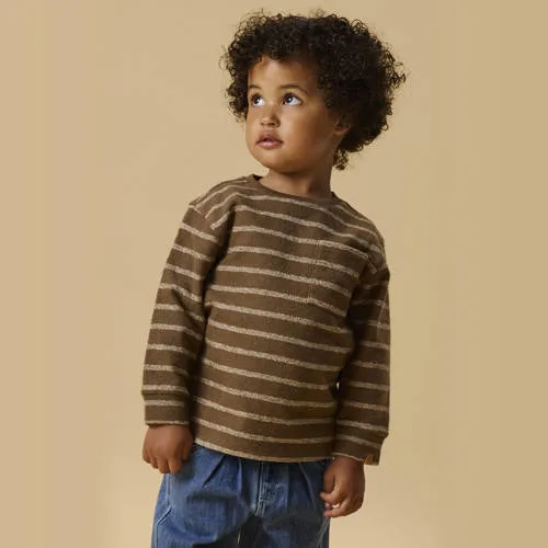 Lil' Atelier MINI gestreepte longsleeve bruin, foto 2