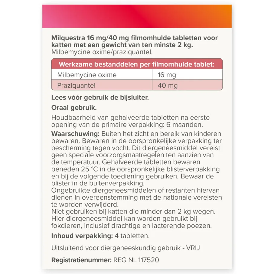 Beaphar Milquestra ontwormingsmiddel kat tabletten, foto 2