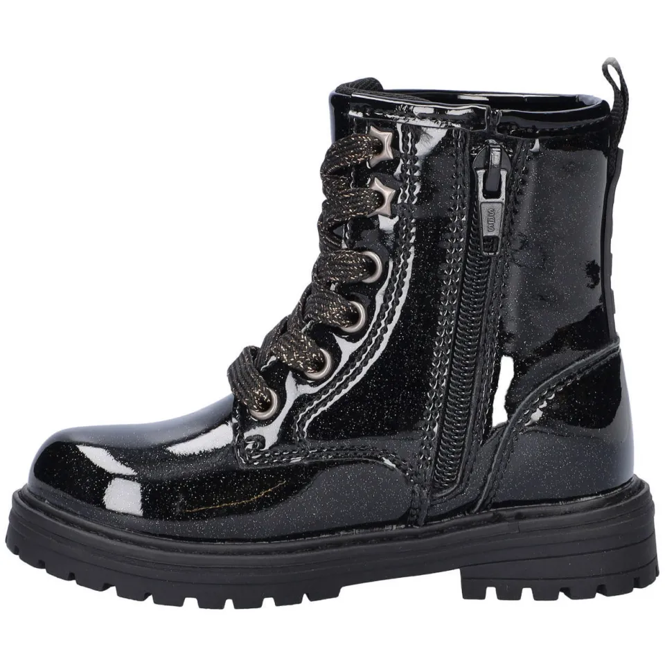 Nelson Kids lakleren enkelboots met profielzool en glitters - zwart, foto 5