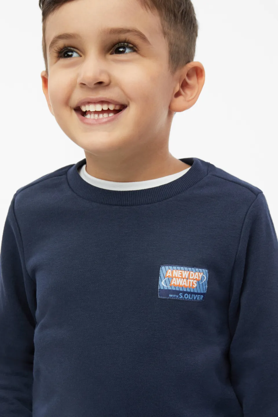s.Oliver sweater met backprint - donkerblauw, foto 6