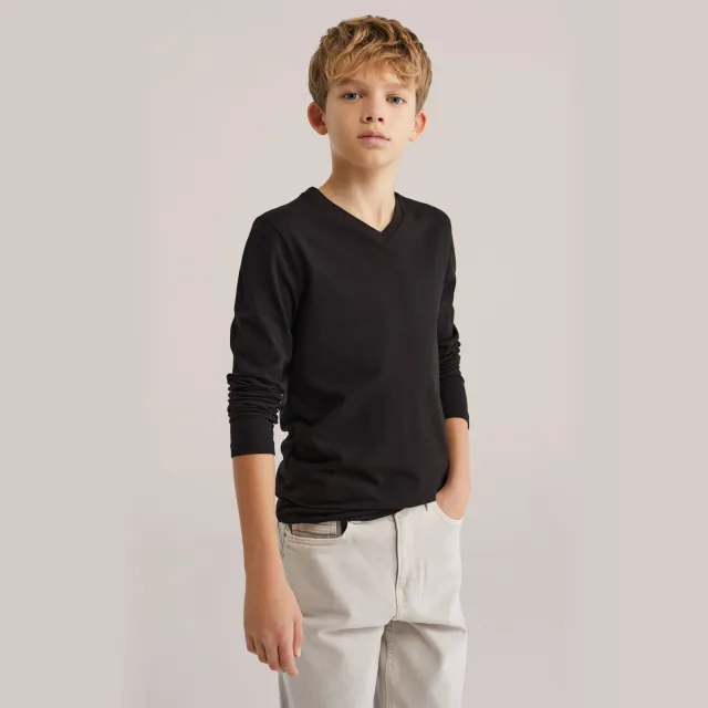 WE Fashion basic longsleeve zwart Black Uni