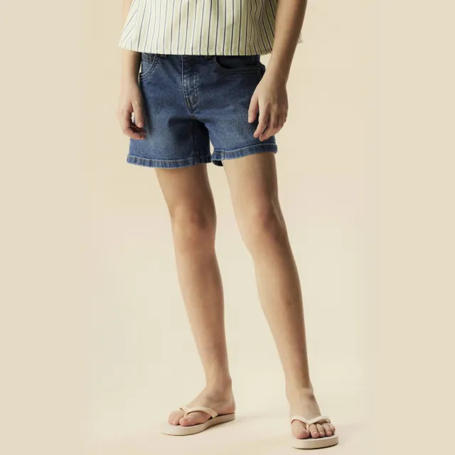 NAME IT KIDS wide leg denim short middenblauw, foto 4