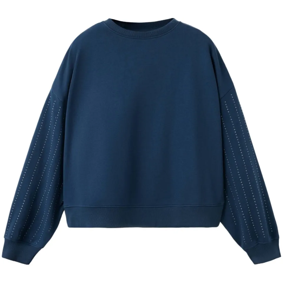 Mango TEEN gebreide trui met strass-steentjes - donkerblauw, foto 2