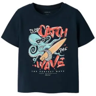 NAME IT t-shirt donkerblauw