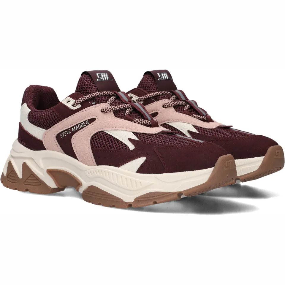 Steve Madden Ample chunky leren sneakers bordeaux, foto 3