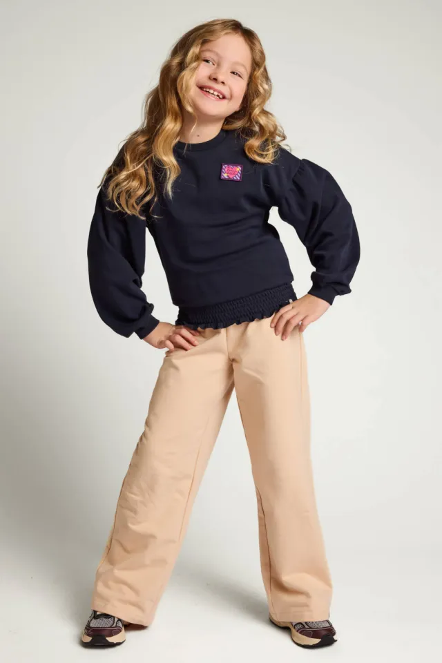 LOOXS little wide leg joggingbroek beige
