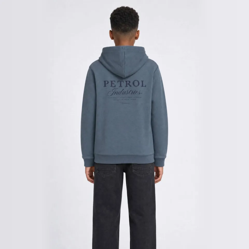 Petrol Industries rechtvallende hoodie met logo - grijsblauw, foto 2