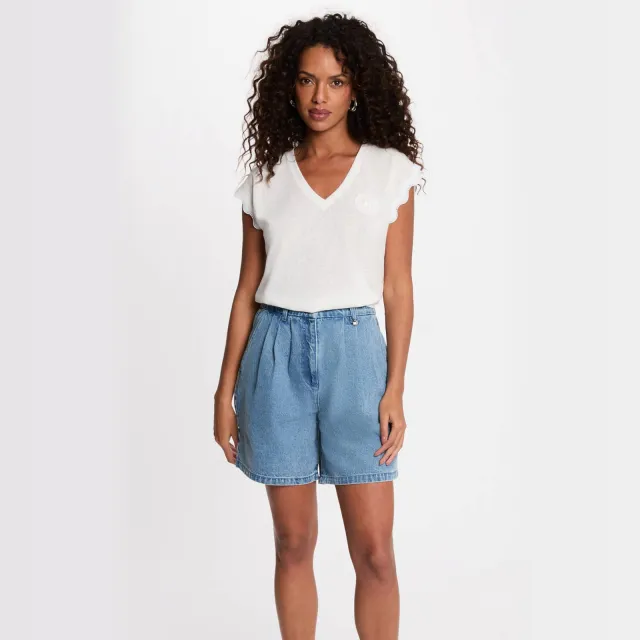 Morgan gehaakte T-shirt - wit