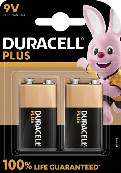 Duracell Plus 9V alkaline batterij 2 stuks, foto 2