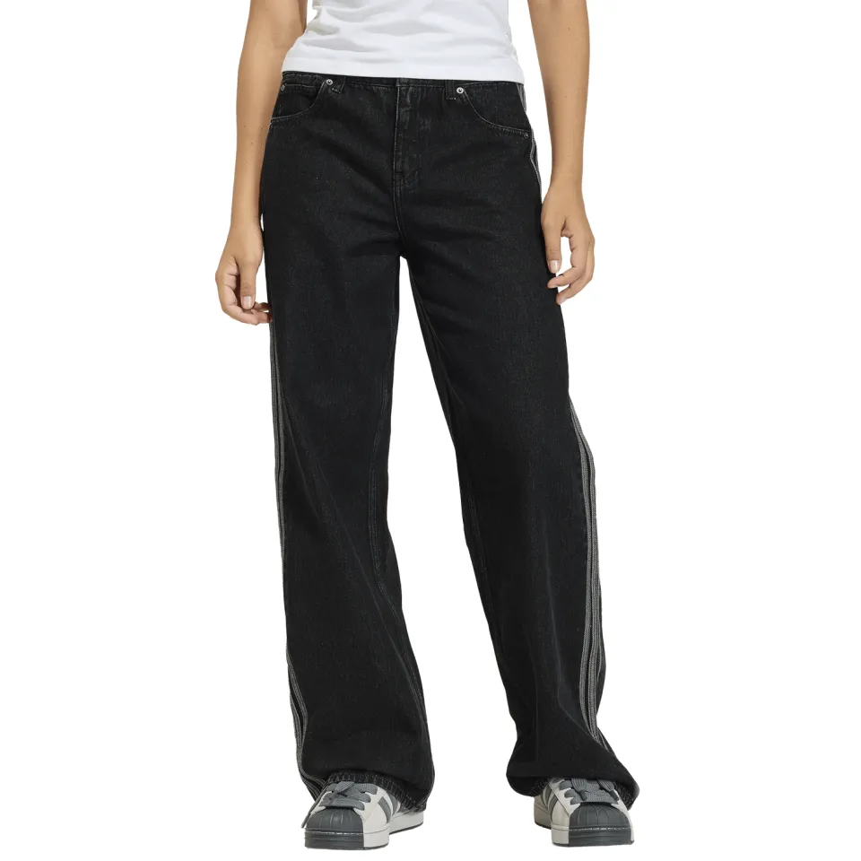 Adidas Originals regular waist loose fit jeans - zwart, foto 4