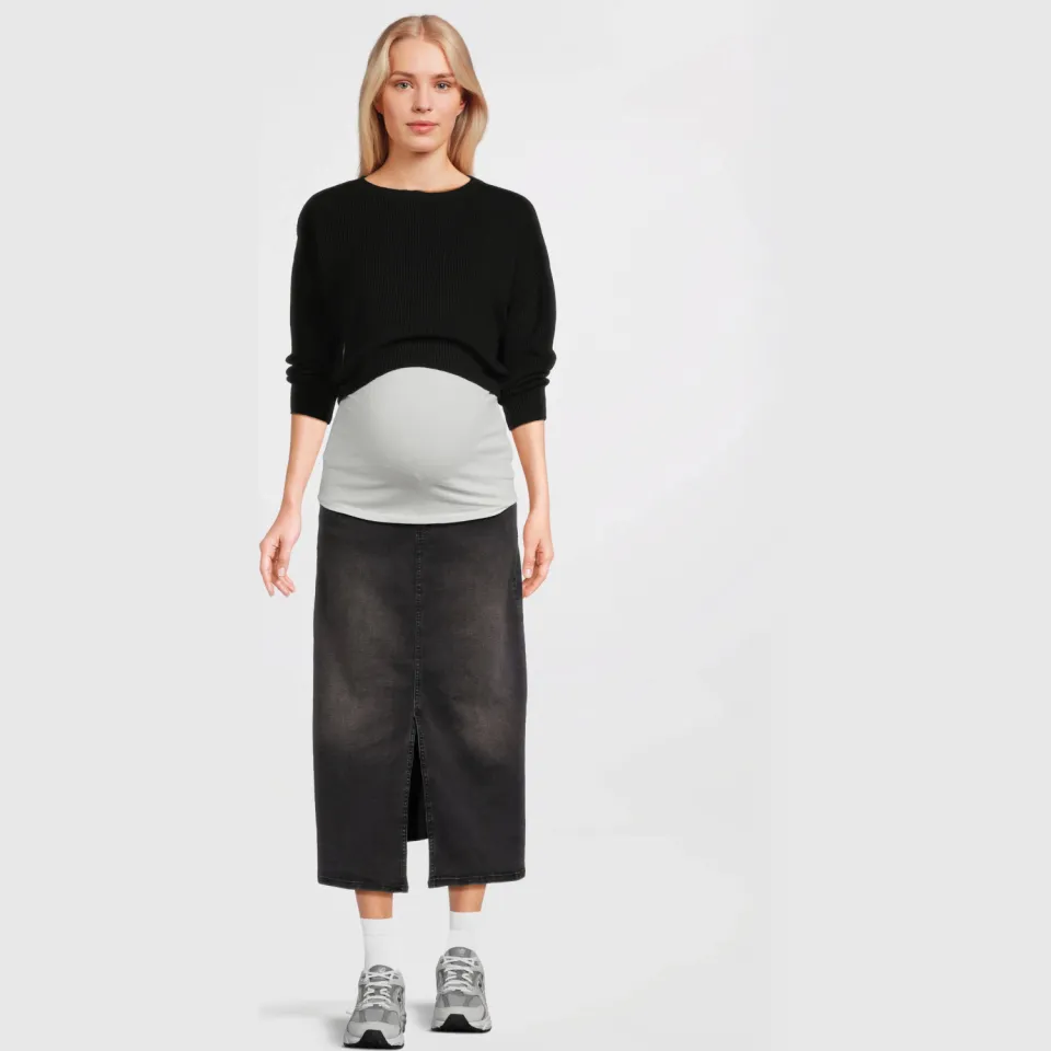 LOVE2WAIT zwangerschaps spijkerrok zwart Grey denim