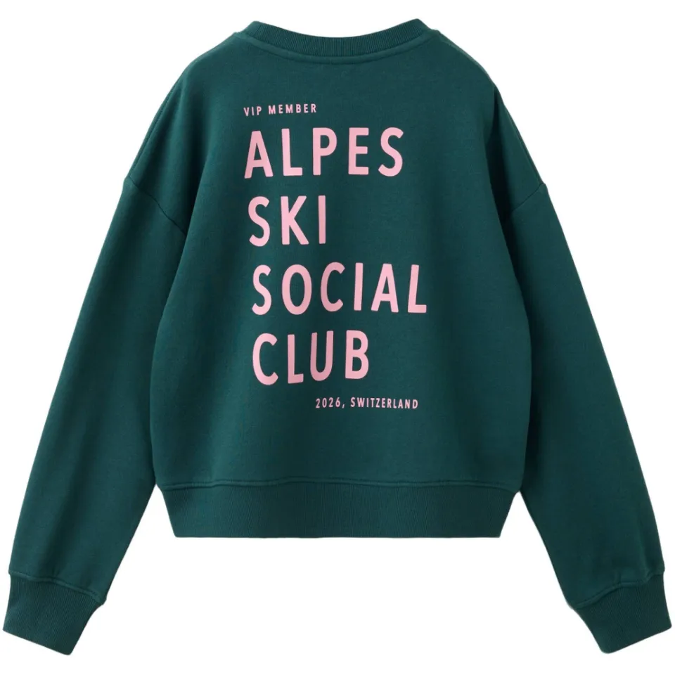 Mango Kids rechtvallende sweater met backprint - donkergroen, foto 3