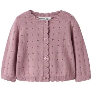 NAME IT BABY katoenen rechtvallend gebreid vest - paars Effen Lilas