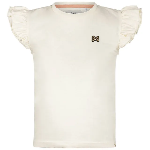 Koko Noko T-shirt ecru effen met ruffels, foto 2