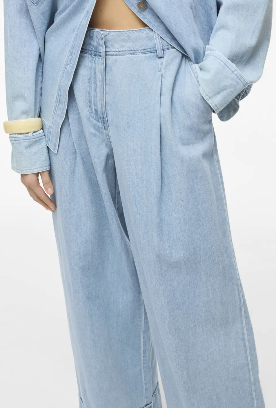Rouge Edit Roufrancie Mae Rw Wf F/L Trouser/1 wide leg jeans light blue denim, foto 6