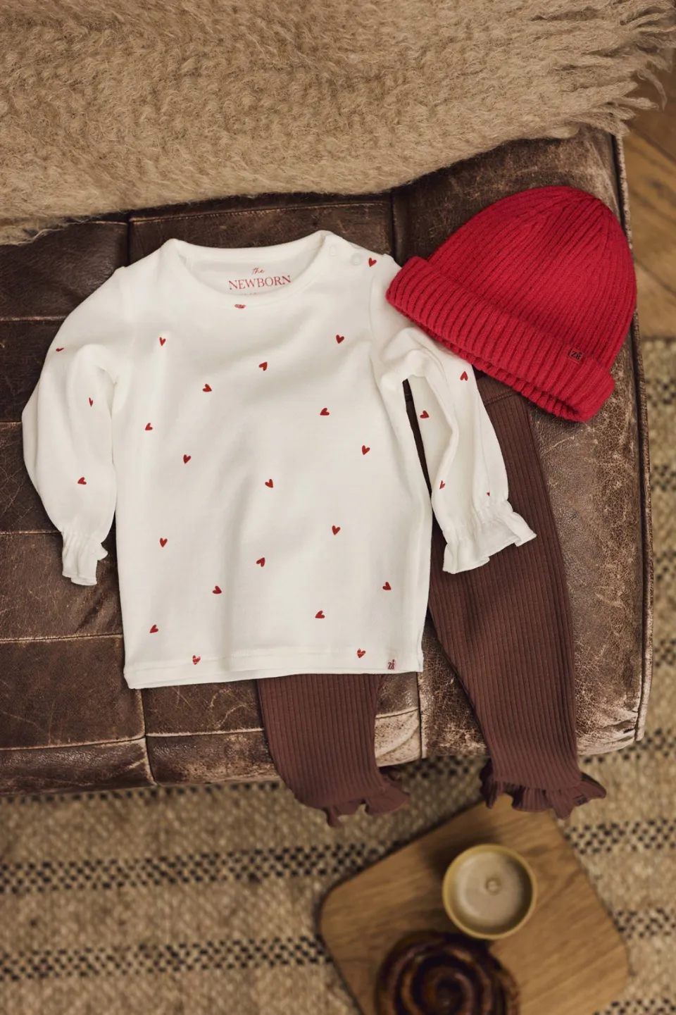 Z8 Millie newborn legging met ruches bruin, foto 5