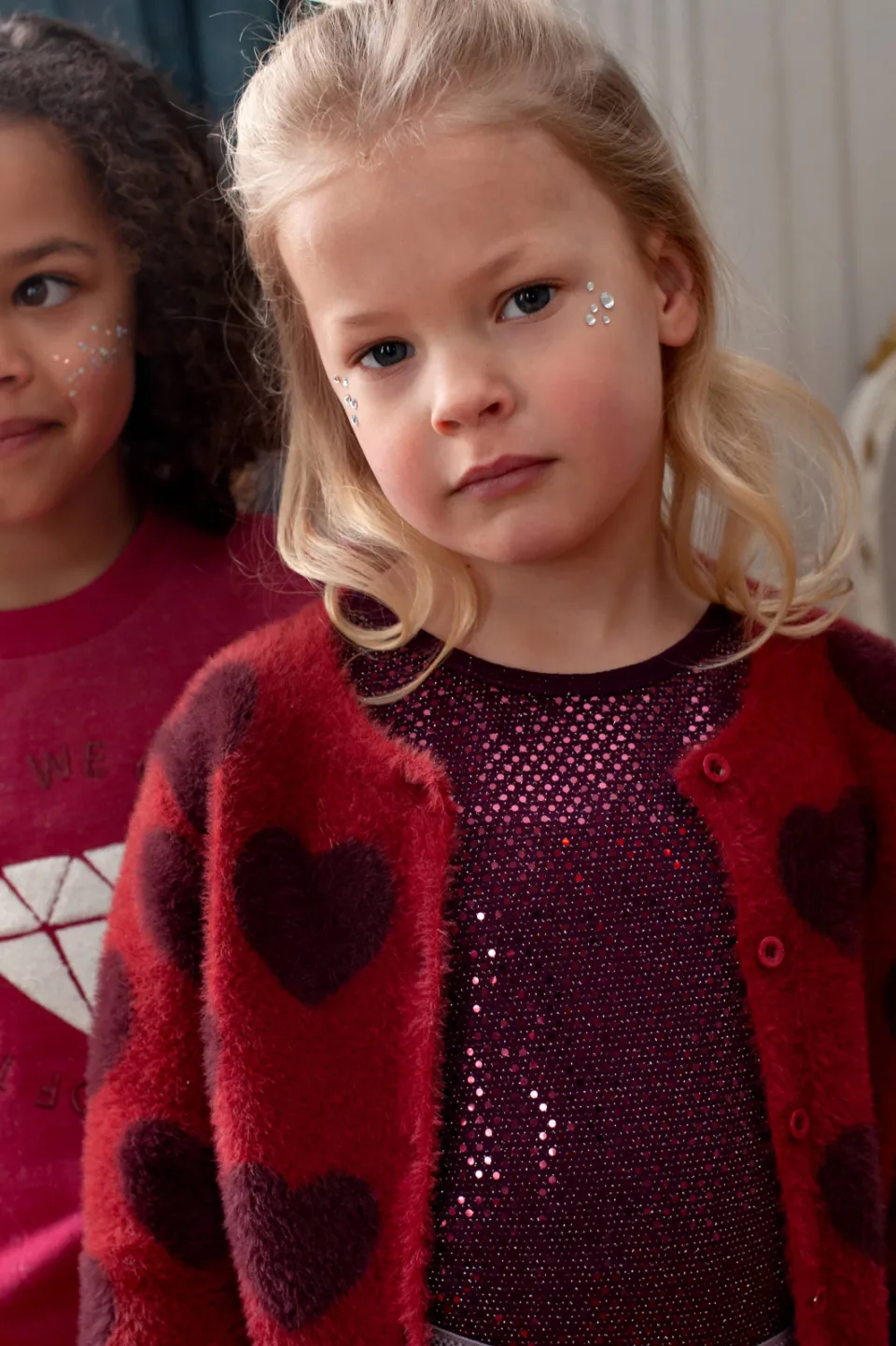Jubel longsleeve met pailletten bordeauxrood, foto 7