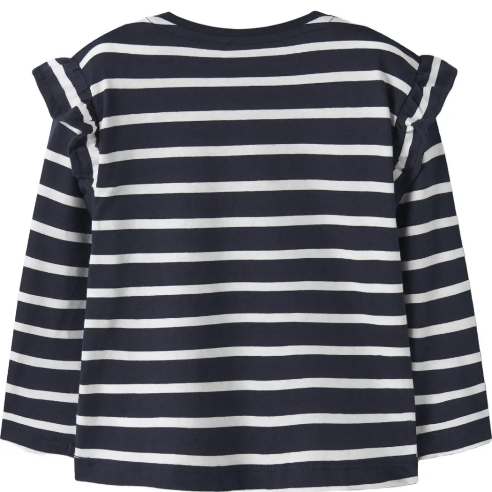 NAME IT longsleeve donkerblauw gestreept met glitter donkerblauw/wit, foto 2
