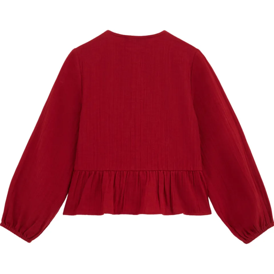 WE Fashion blouse met ruches rood, foto 3