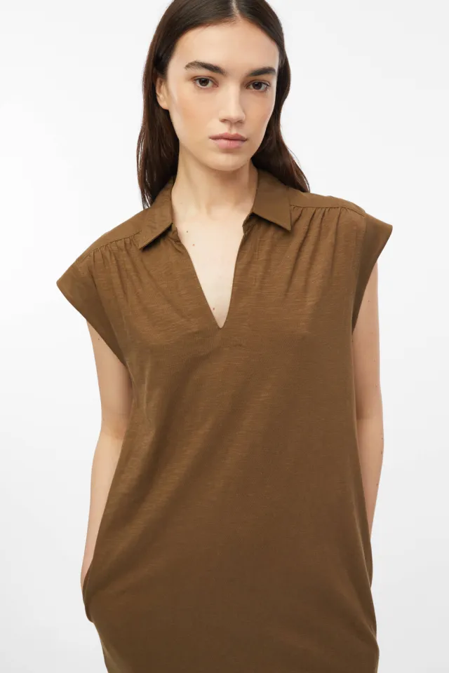 S.Oliver midi jurk bruin, foto 2