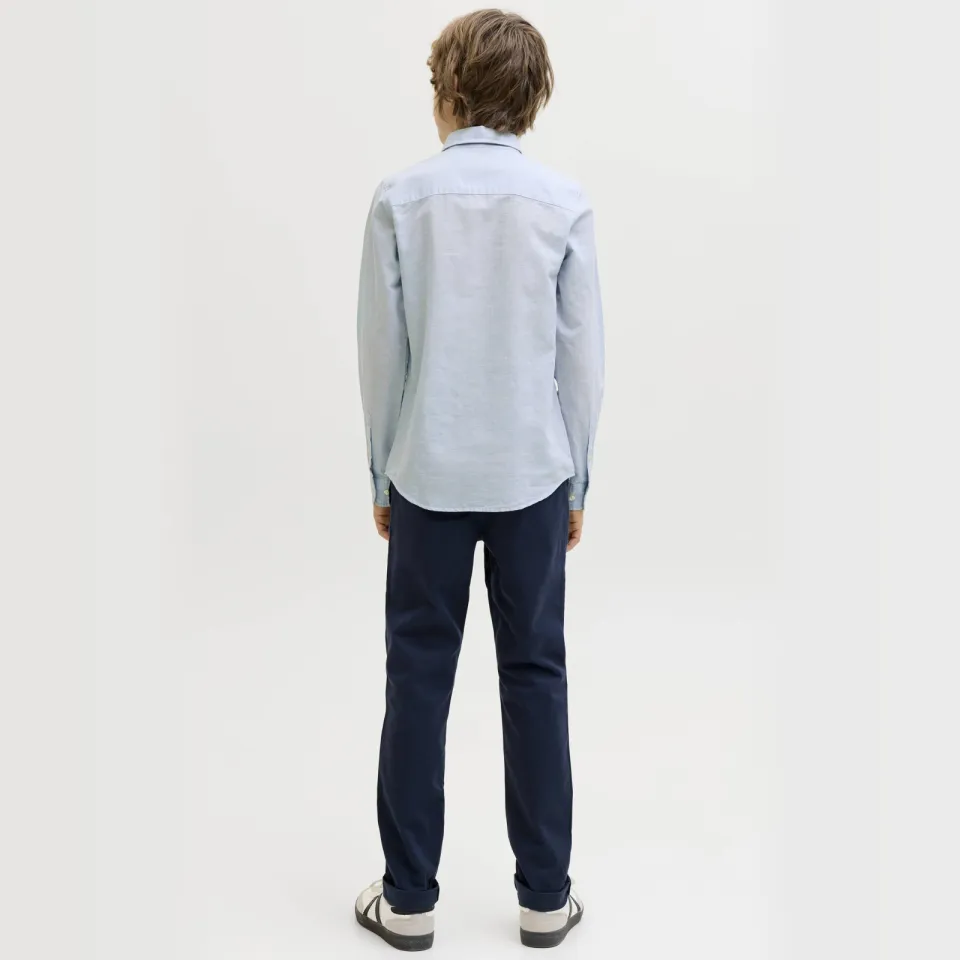 Jack & Jones JUNIOR overhemd met linnen lichtblauw, foto 3