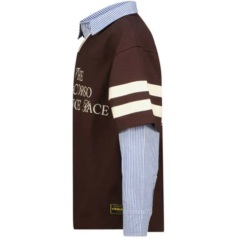 Vingino oversized longsleeve donkerbruin/blauw/wit, foto 4