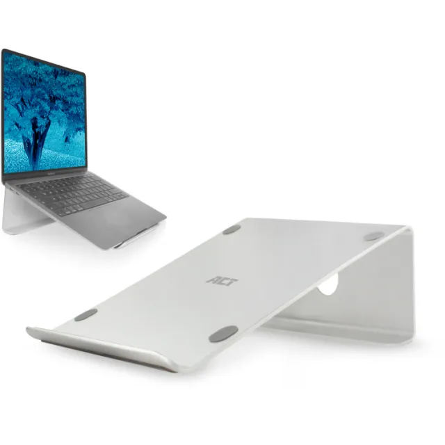 ACT AC8115 aluminium laptopstandaard zilver