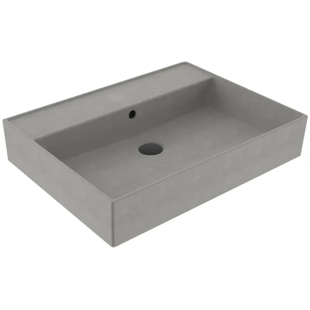 Wastafel Sanilux Edge Keramiek 60 0 Kraangaten Warm Beton grijs