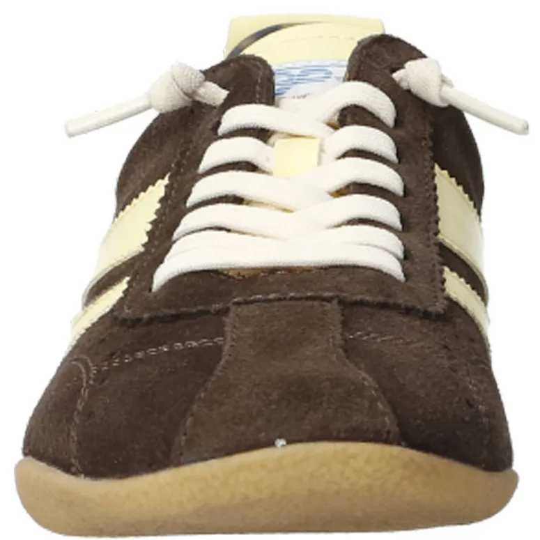 Mrp suède sneakers donkerbruin/geel, foto 2