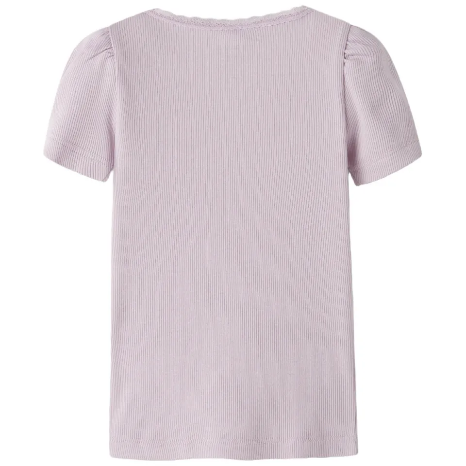 NAME IT t-shirt rib gebreid lila, foto 3