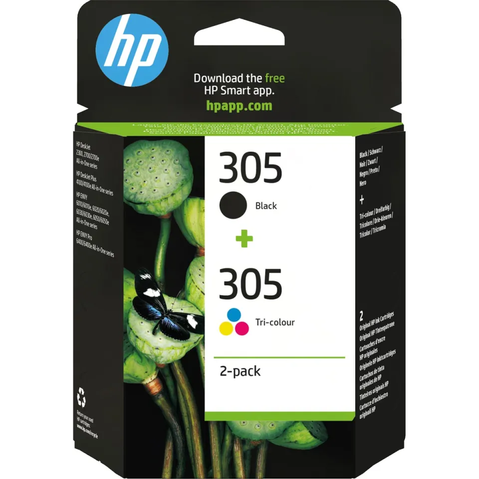 HP 305 inktcartridges combipack zwart en 3-kleuren