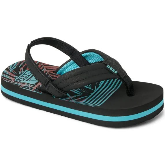 Reef Little Ahi sandalen zwart Zwart dessin