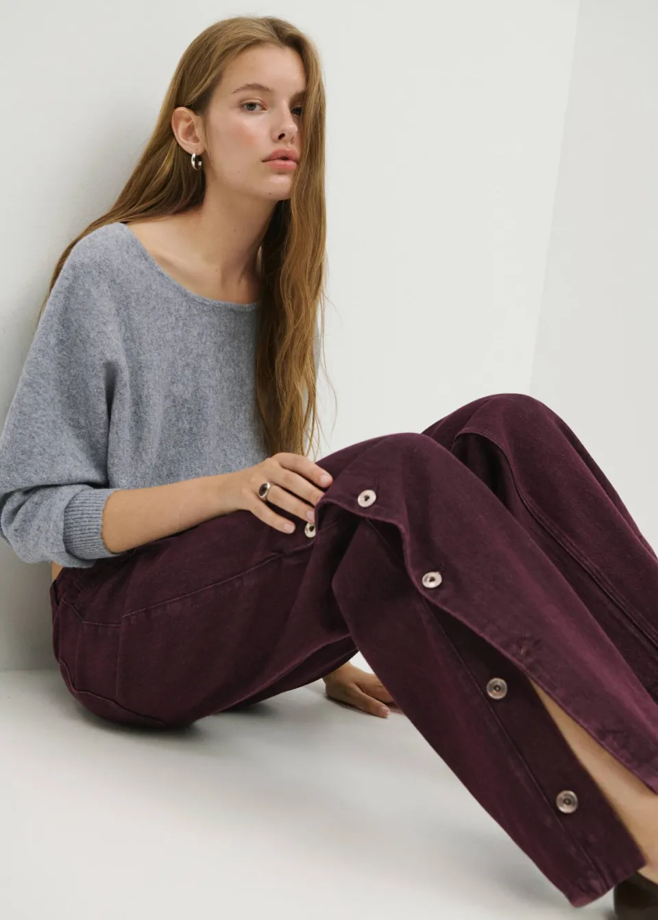 Mango TEEN straight leg jeans - donkerrood, foto 4