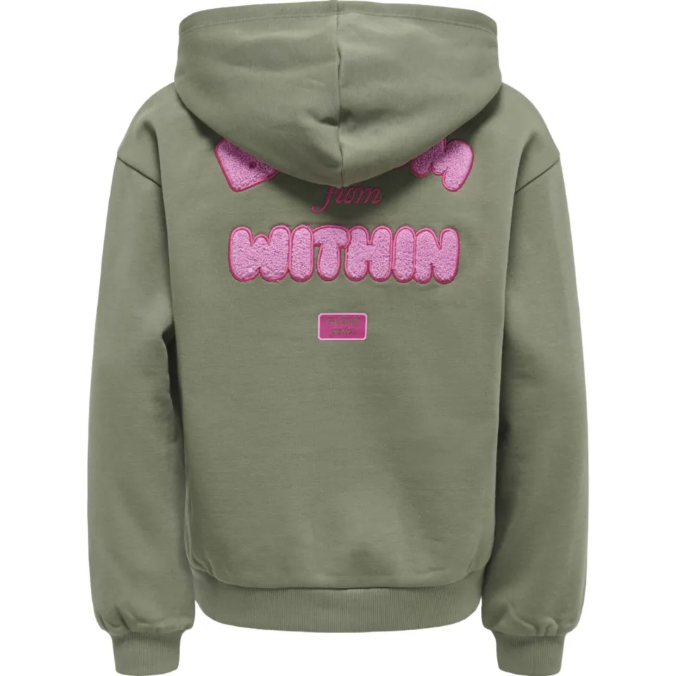 KIDS ONLY GIRL hoodie met backprint - olijfgroen, foto 3