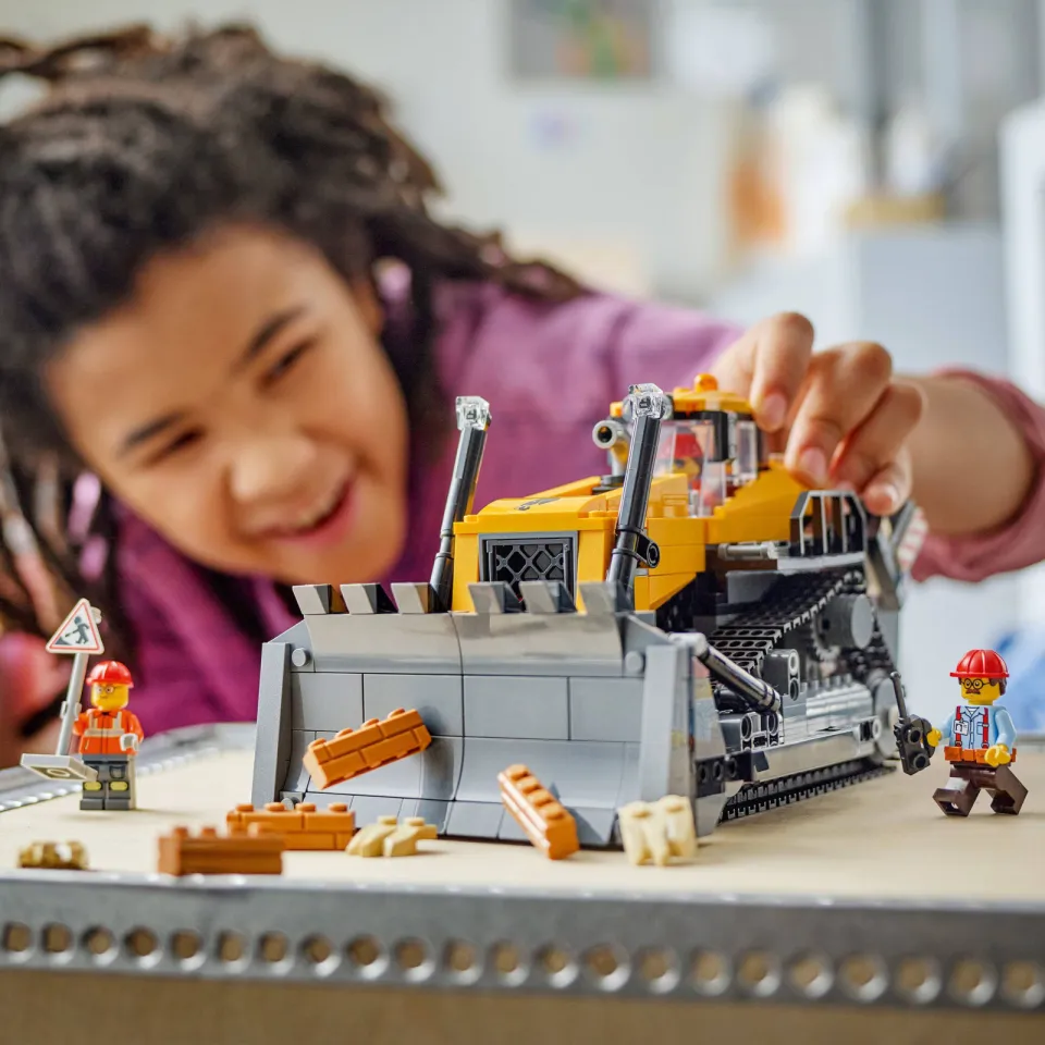 Lego City Gele Bulldozer, Bouwplaatsvoertuig 60466, foto 3