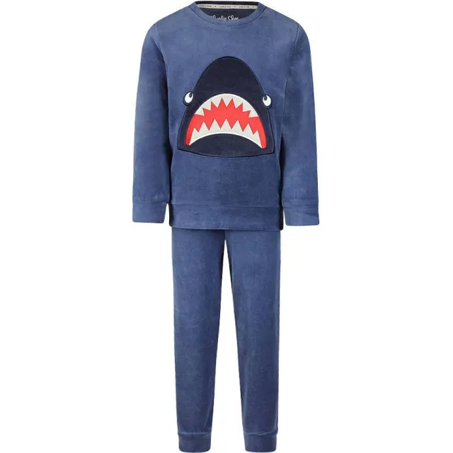 Charlie Choe pyjama met borduursels en print blauw, foto 2
