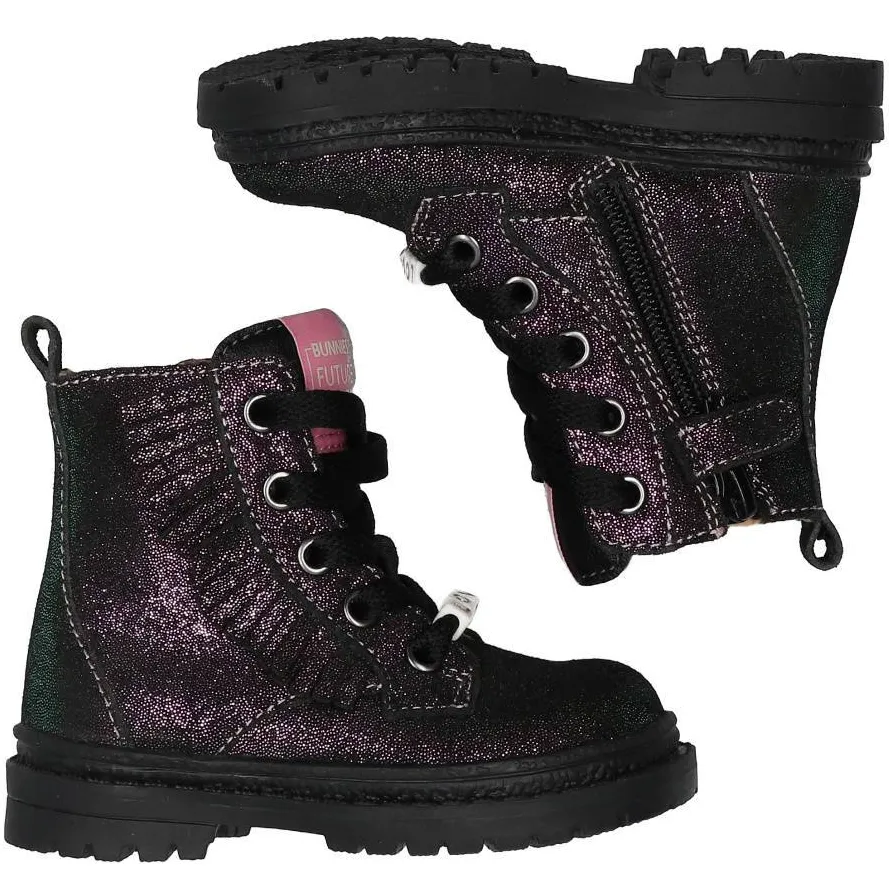 BunniesJR leren enkelboots - zwart/rosé, foto 6