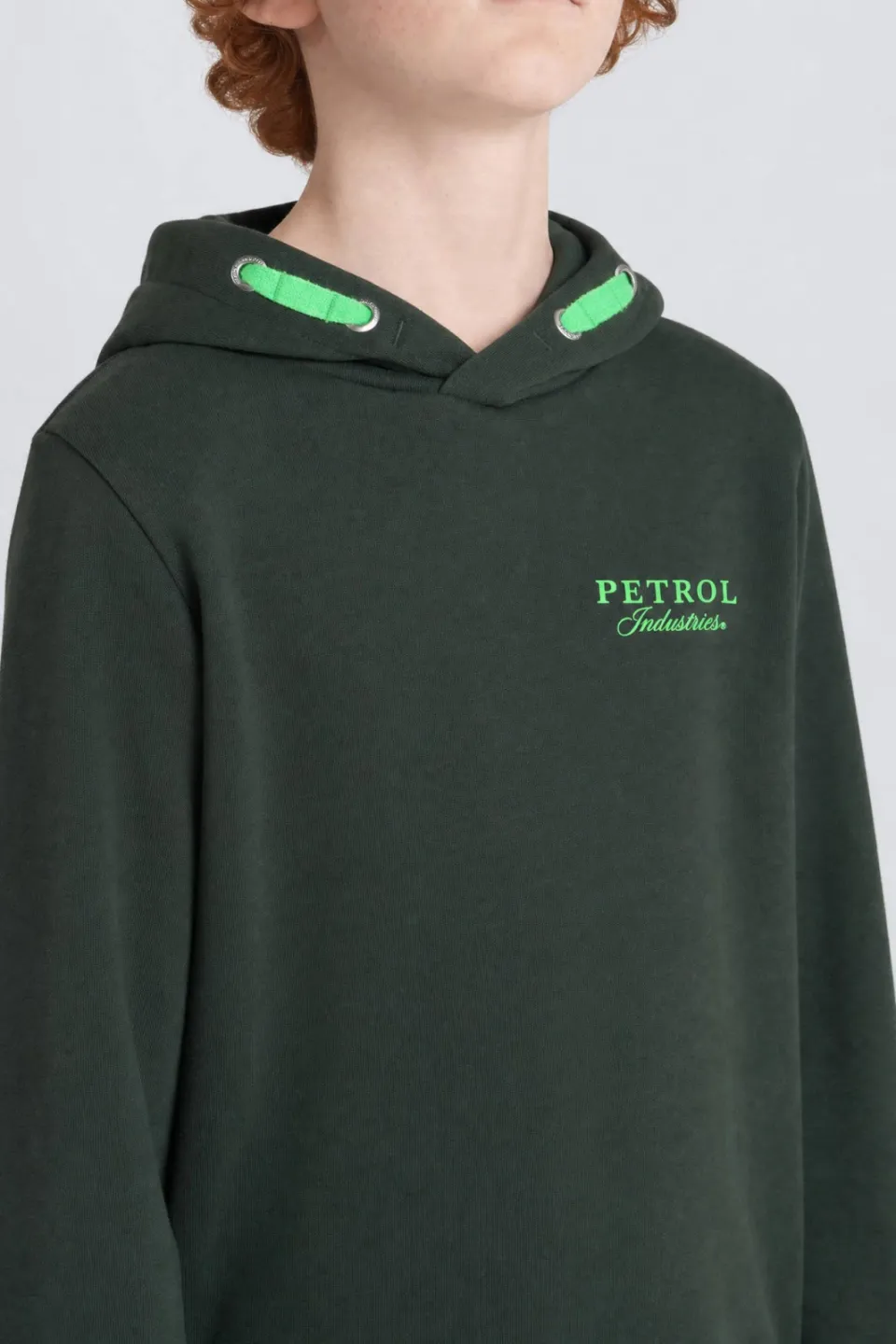 Petrol Industries rechtvallende hoodie met logo - donkergroen, foto 4
