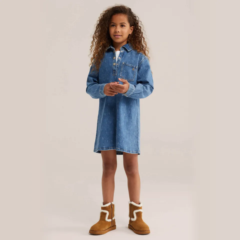 WE Fashion Blue Ridge spijkerjurk blauw Medium blue denim