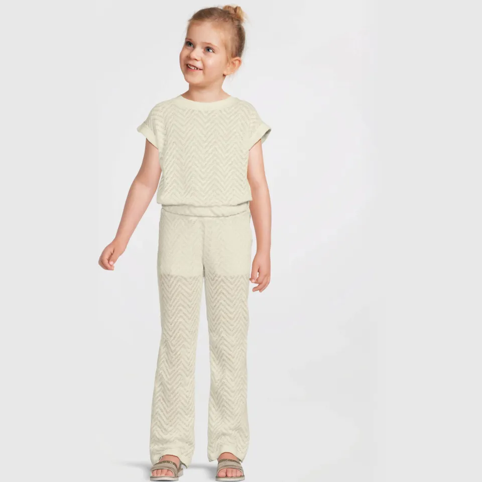 Anytime crochet flared broek off-white