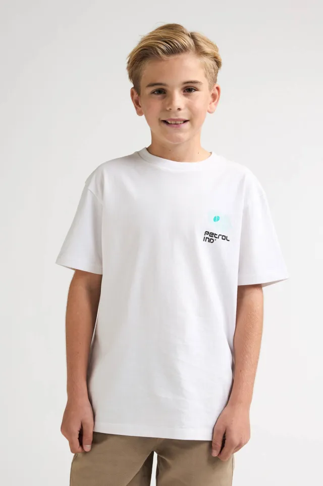 Petrol Industries t-shirt met backprint wit