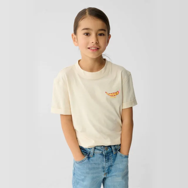 Shoeby T-shirt met backprint ecru Gebroken wit