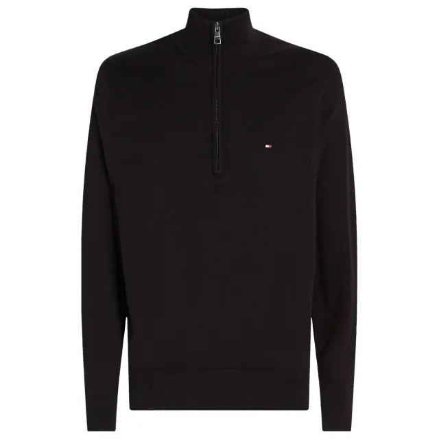 Tommy Hilfiger katoenen gebreide trui - zwart