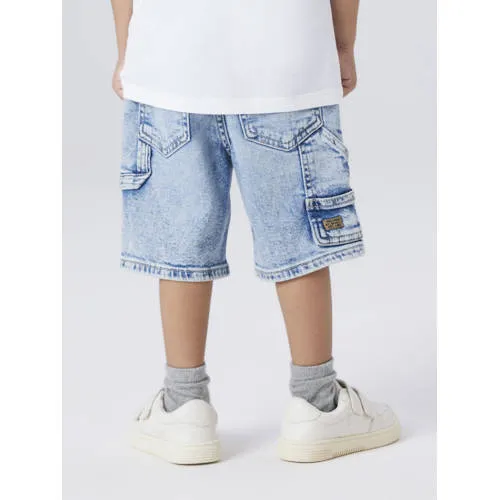 NAME IT MINI jeansshort lichtblauw light blue denim, foto 5