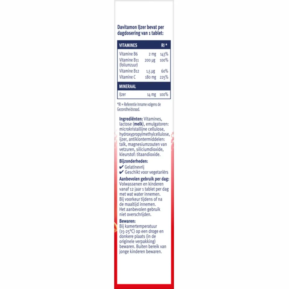 1+1 gratis: Davitamon IJzer Met Vitamine B12 33 tabletten, foto 3