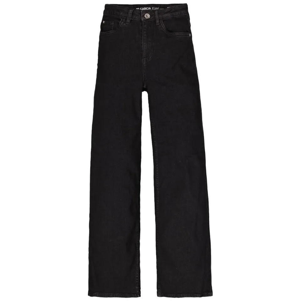 Garcia high waist wide leg jeans black denim, foto 3