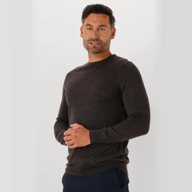 Profuomo Heren Truien & Vesten Pullover Crew Neck Merino - Bruin