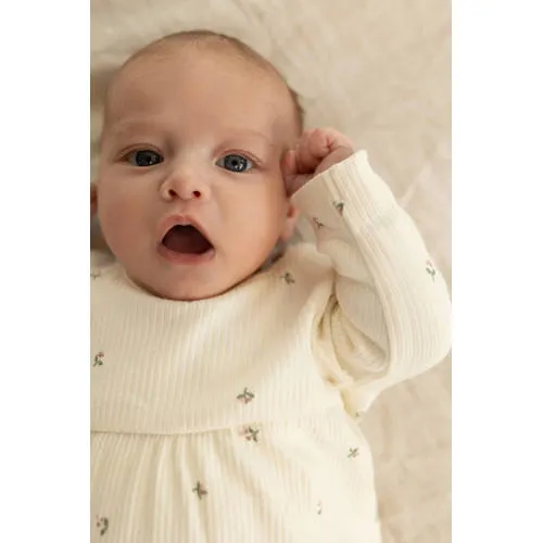 Noppies baby katoenen gebloemde A-lijn jurk ecru, foto 4
