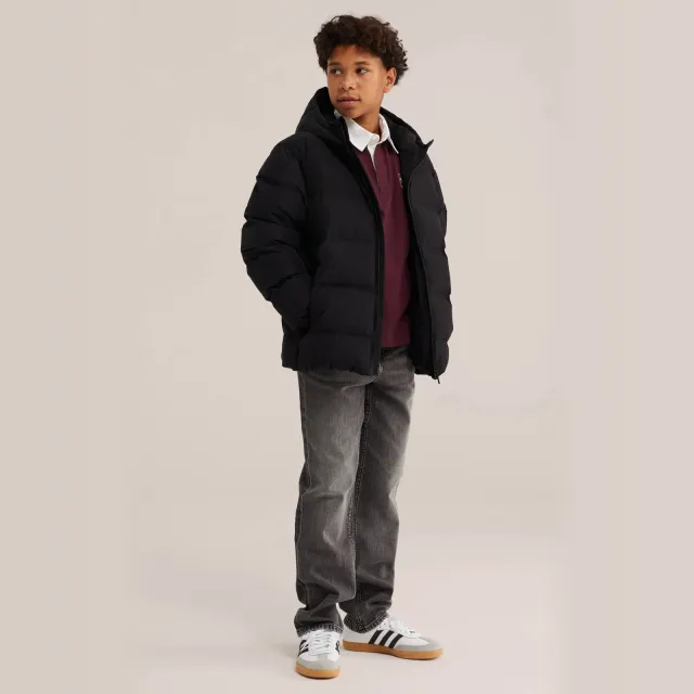 WE Fashion gewatteerde winterjas zwart